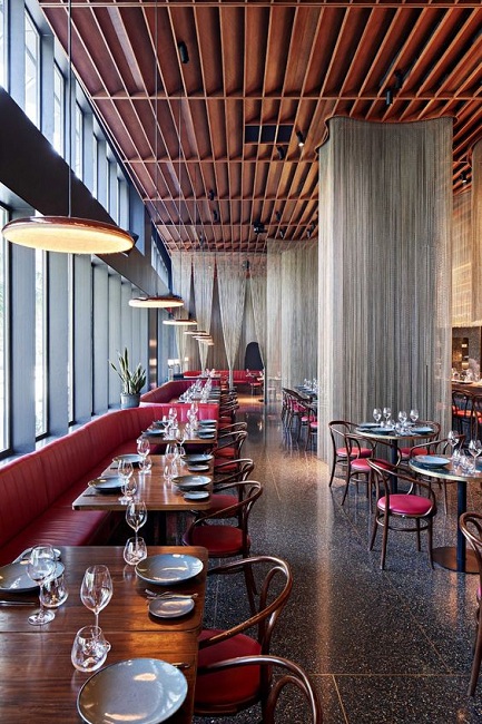 Gilded Elegance Restaurant Ceiling Design