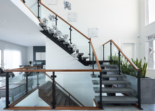 Glass Railing Stairs Design