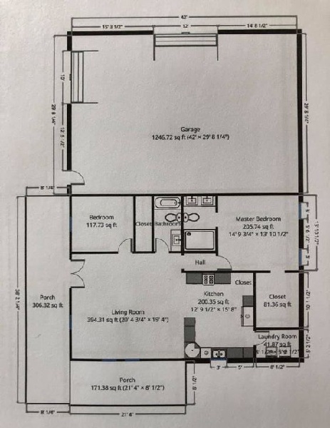 2 BHK House Floor Plan