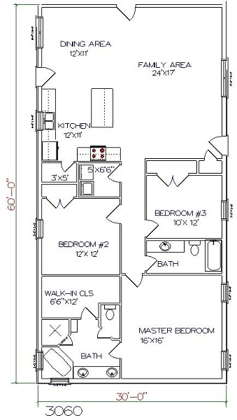 1800 Sqft Barndominium House Plan