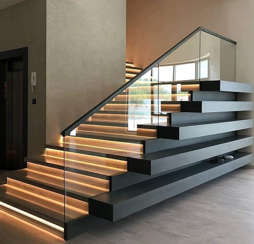 Staircase Railing Design With Glass