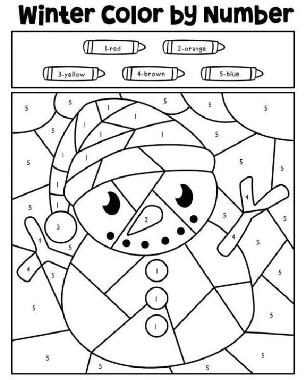Snowman Coloring Pages With Numbers