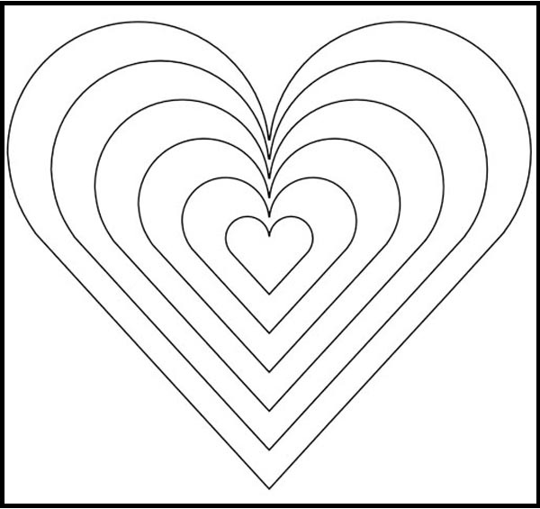 Rainbow Heart Coloring Page