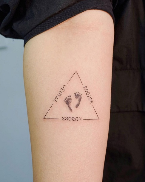 Triangle Tattoo with foot print