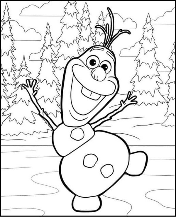 Olaf The Snowman Coloring Sheet