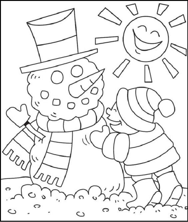 Snowman Coloring Pages For Kindergarteners