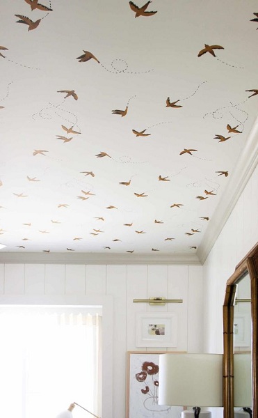 Bird Wallpaper Ceiling Design
