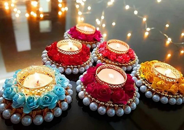 Diya Decoration With Candles