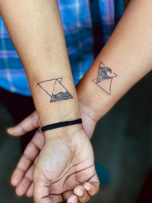 Double Triangle Tattoos For Couples