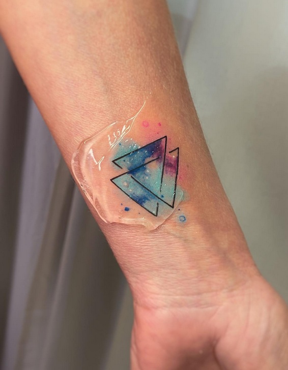 Infinity Triangle Tattoo On Hand