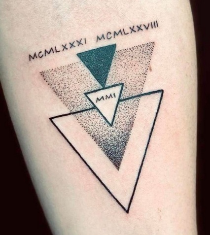 Interconnected Triangle Tattoos For Guys
