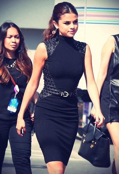 Selena Gomez In Stunning Hot Black Bodycon Dress