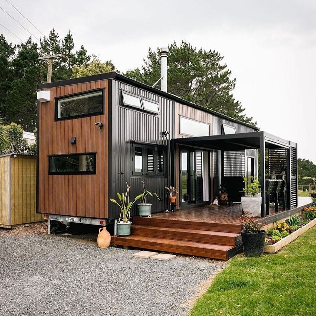 Storage Container Office with a Front Porch