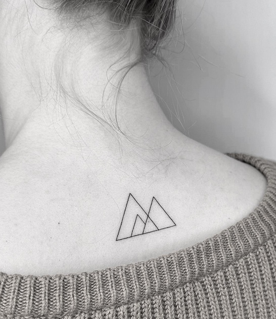 Three Triangle Tattoos On The Back