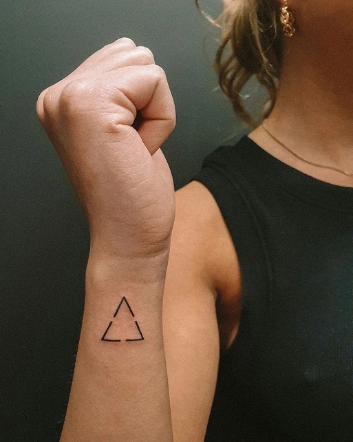Triangle Tattoo Design Near The Wrist