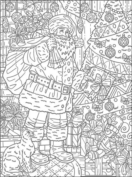 Santa Colouring Pages For Adults