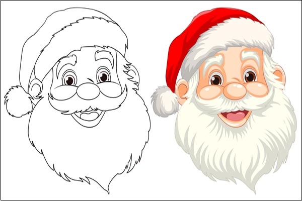 Santa Face Coloring