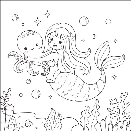 Mermaid Coloring Pages For Preschoolers