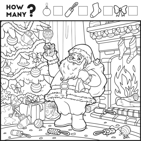 Santa Colouring Pages For Preschool