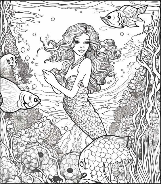 Detailed Mermaid Picture