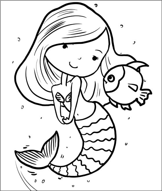 Mermaid Coloring For Toddlers