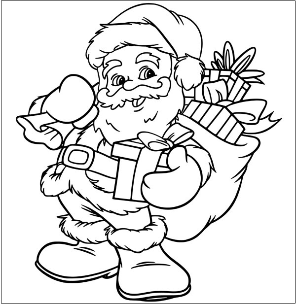 Cartoon Santa Coloring