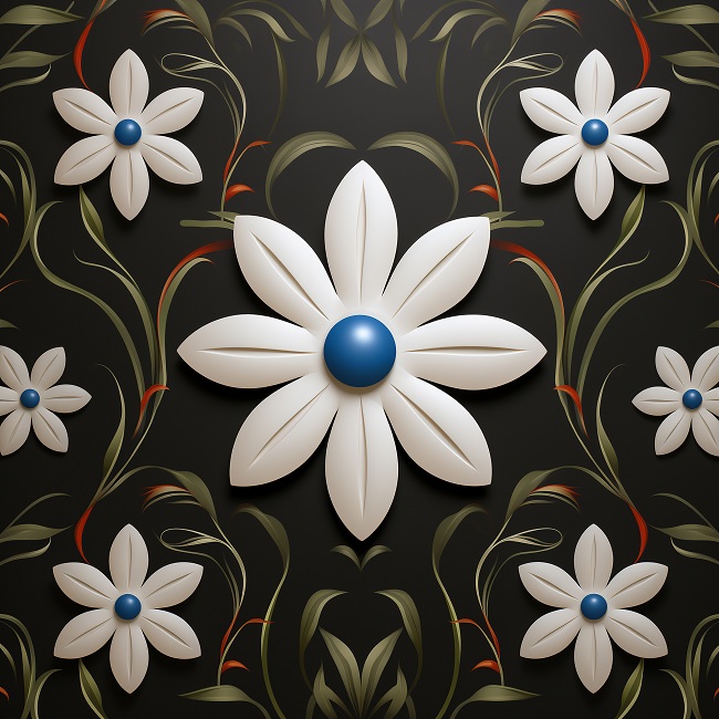 3D Flower Design Wall Tiles