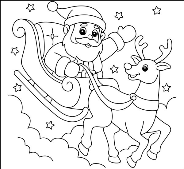 Santa Sleigh And Reindeer
