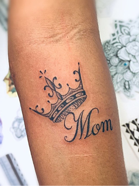 Mother Tattoo Design With A Crown