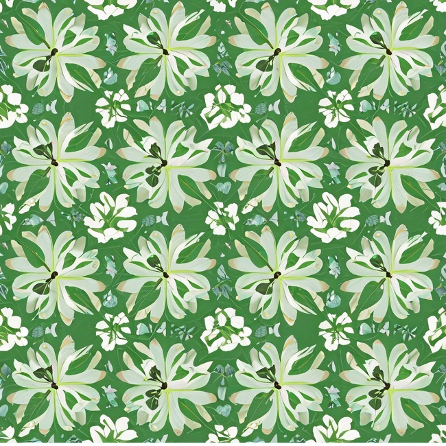 Attractive Flower Tile Designs In Green