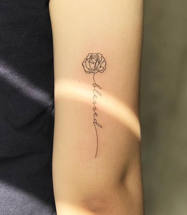 Blessed Tattoo With Rose