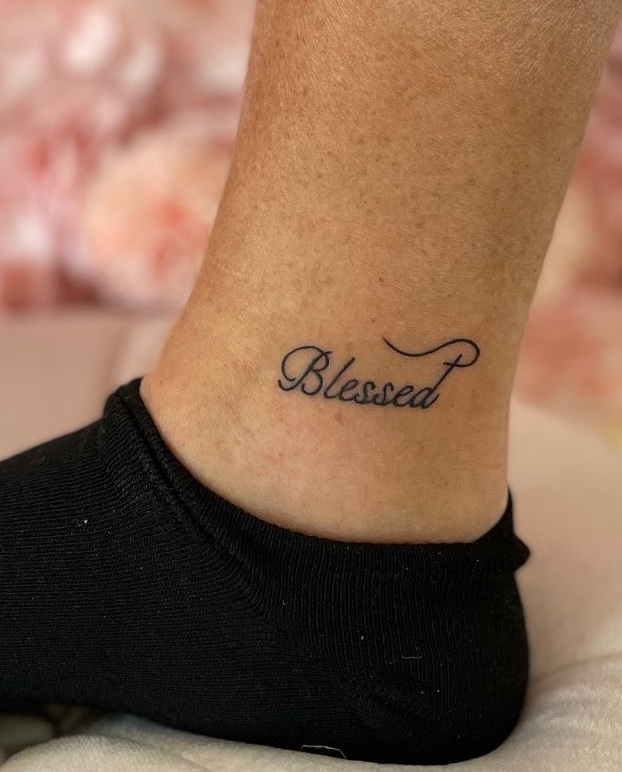 Blessed Ankle Tattoo