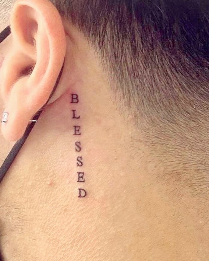 Blessed Ink Tattoo In All Caps