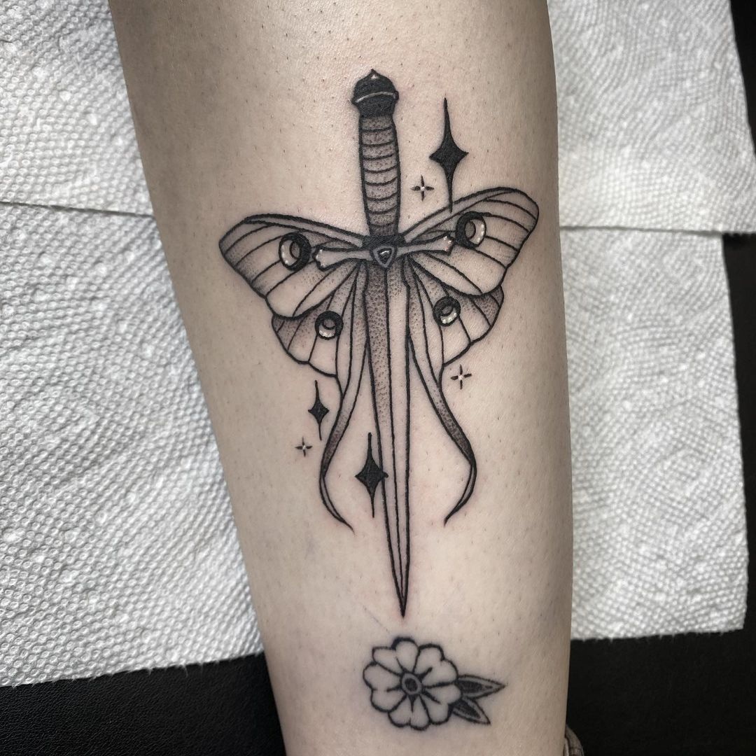 Butterfly Sword Tattoo