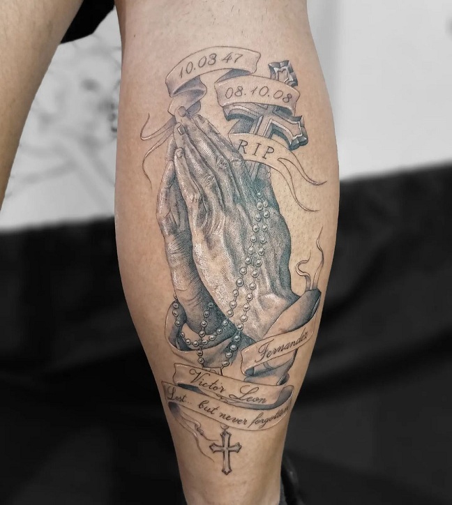 Another example of the type of crucifix I would like the dove to be  carrying. IT does not need to be lar… | Rosary tattoo on hand, Rosary tattoo,  Rosary bead tattoo