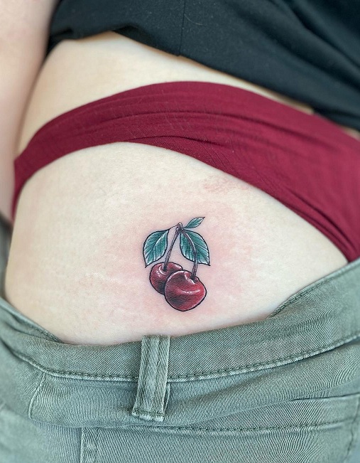Cherry Upper Butt Tattoo