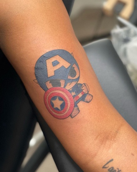 Cute Captain America Avenger Tattoo