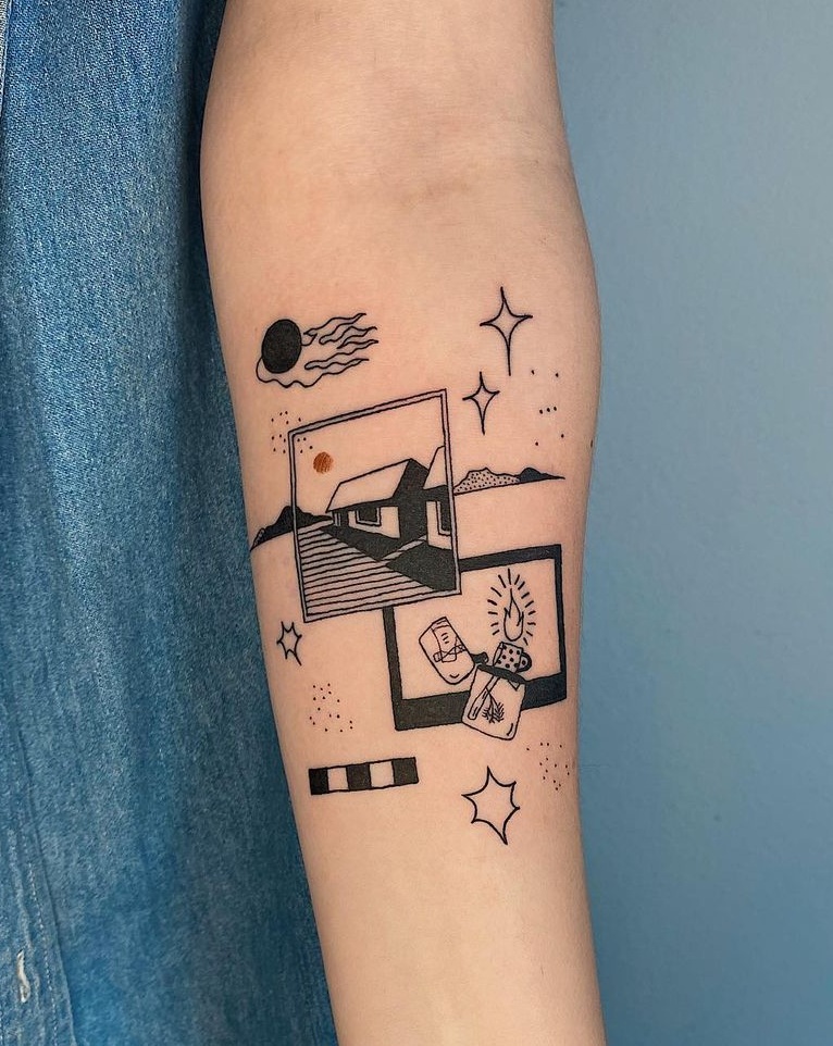 Batman gotham sleeve tattoo idea | TattoosAI