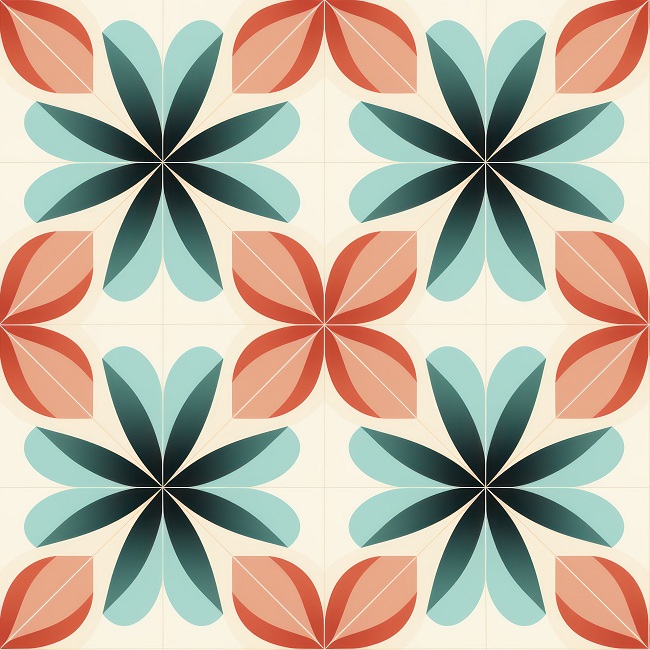 Ethereal Pastel Flower Design Tiles For The Floor
