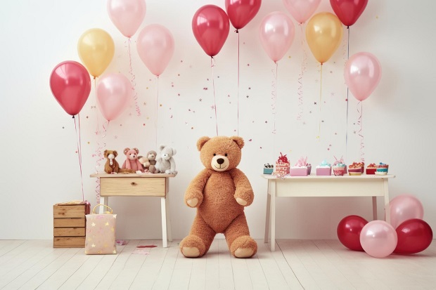 First Birthday Decorations With Teddy Bear