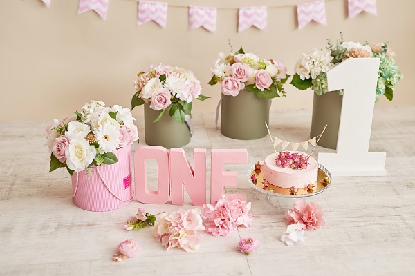 Floral Themed First Birthday Party Decorations