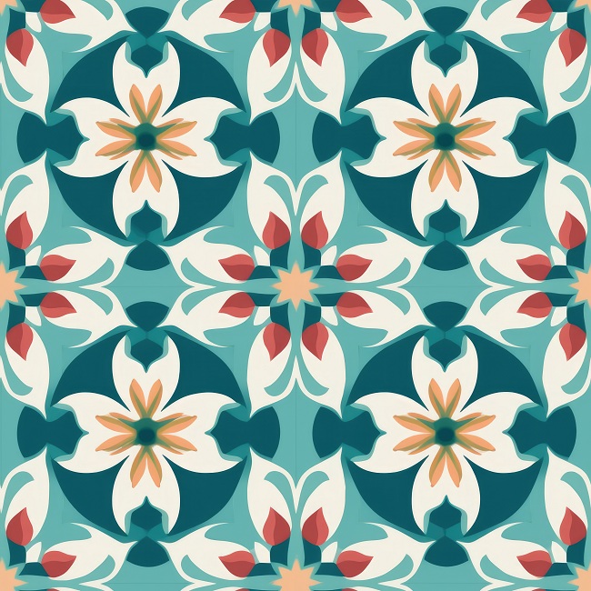 Geometric Floral Tile Patterns