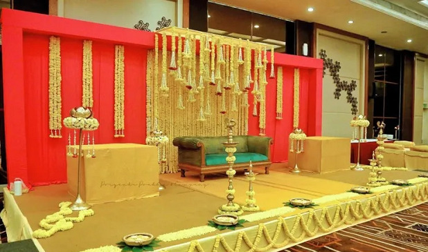 Grand Seemantham Backdrop Decoration With Flowers