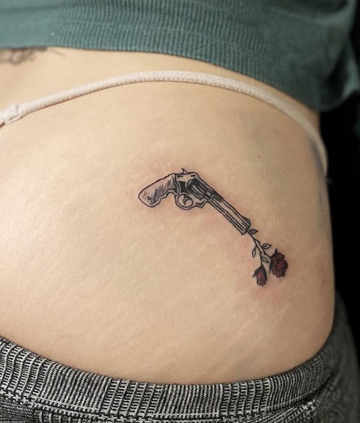 Guns And Roses Butt Tattoos For Women