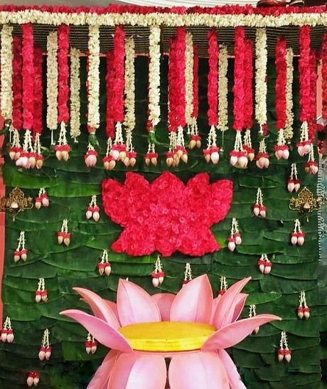 Lotus Themed Seemantham Decoration Idea