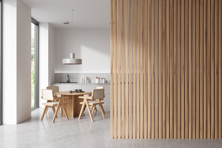 Modern Wooden Sleek Kitchen Partition Wall