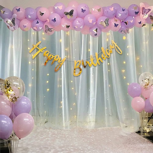 One Year Birthday Décor At Home With Lights