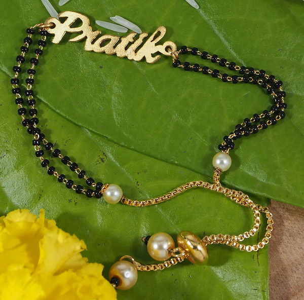 Personalised Mangalsutra Bracelet With Name