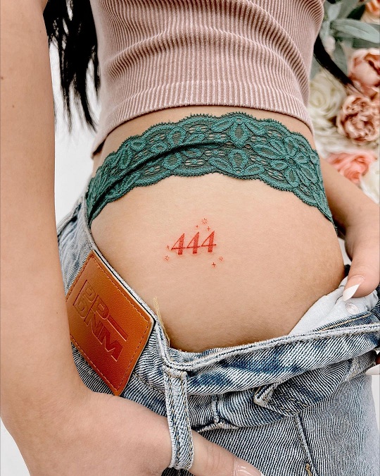 Side Butt Tattoo With Numbers