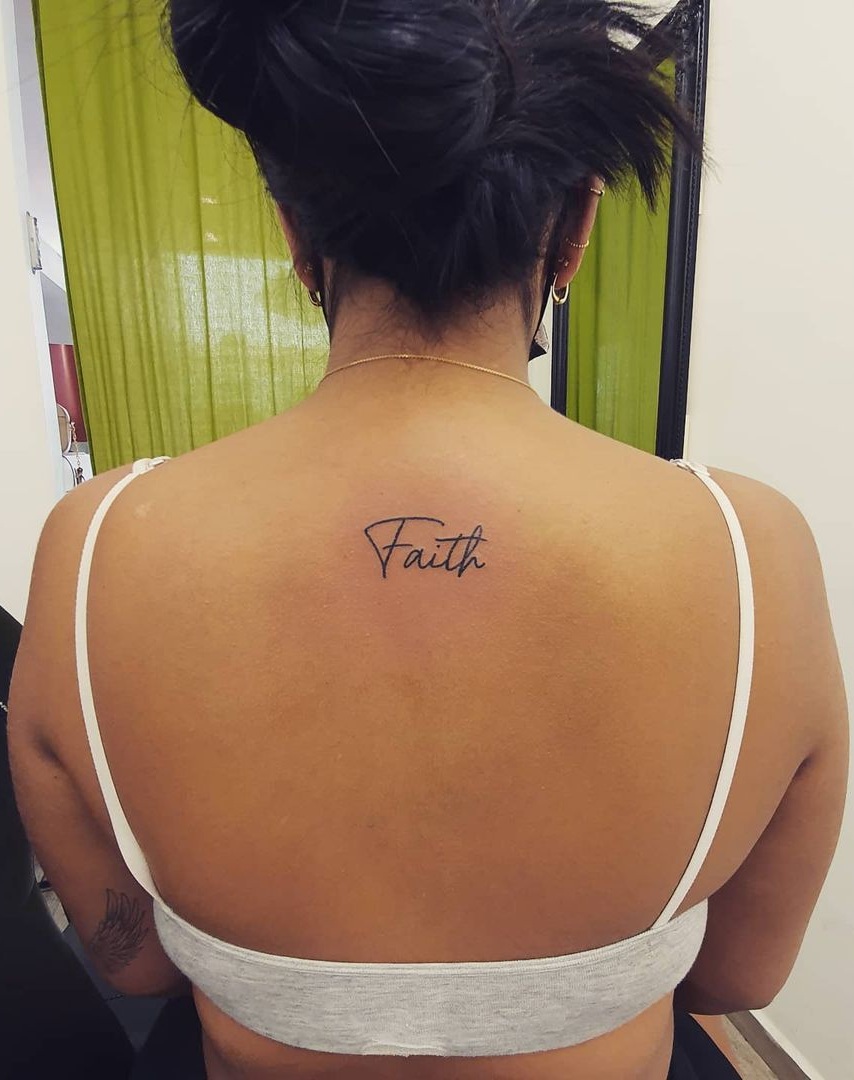 Simple Faith Back Tattoos